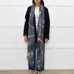 Tonet Grey Fine Patterned Scarf