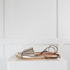 Malone Souliers Silver Gold Flat Leather Sandals