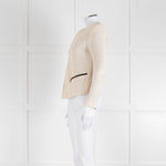 Sandro Cream Crochet Hook and Eye Jacket