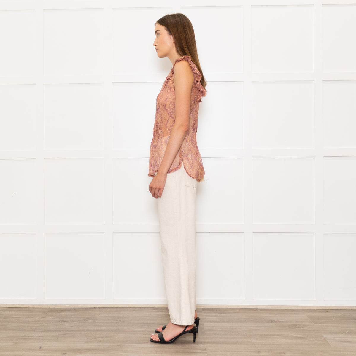 Zadig & Voltiare Pink And Purple Snake Print Sheer Blouse