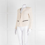 Sandro Cream Crochet Hook and Eye Jacket