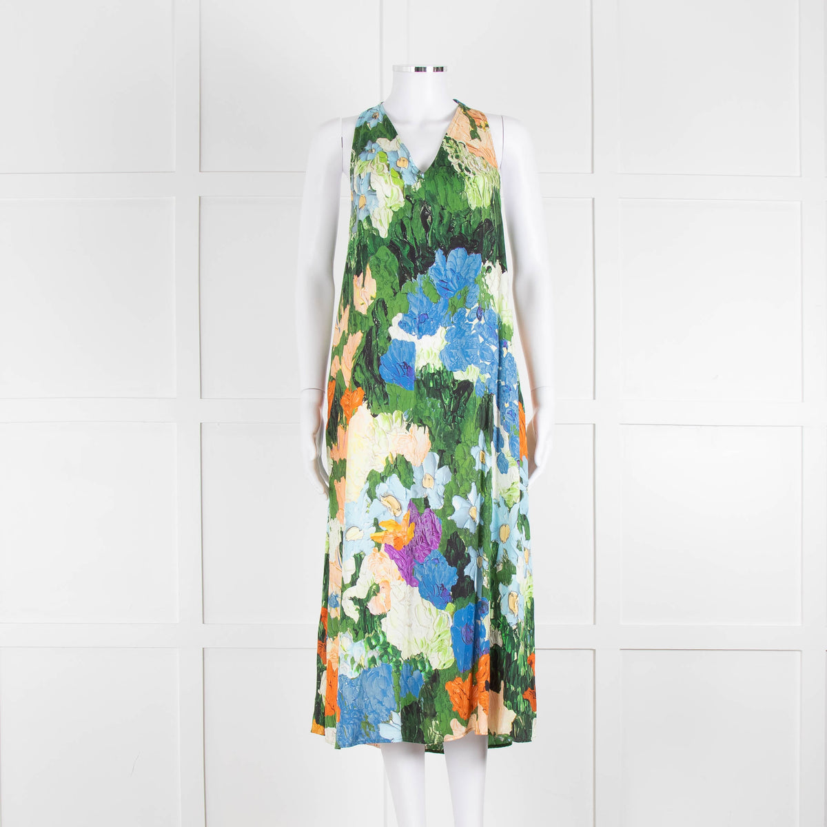 Stine Goya Yellow and Green Floral Sleeveless Dress