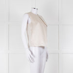 Max Mara Beige Linen Silk Panel Sleeveless Top