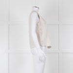 Max Mara Beige Linen Silk Panel Sleeveless Top