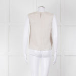 Max Mara Beige Linen Silk Panel Sleeveless Top