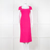 Herve Leger Pink Bandage Dress With Capped Sleeves