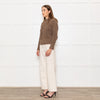 Beatriz Furest Brown Cable Wool Blend Sweater