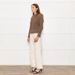 Beatriz Furest Brown Cable Wool Blend Sweater
