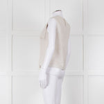 Max Mara Beige Linen Silk Panel Sleeveless Top