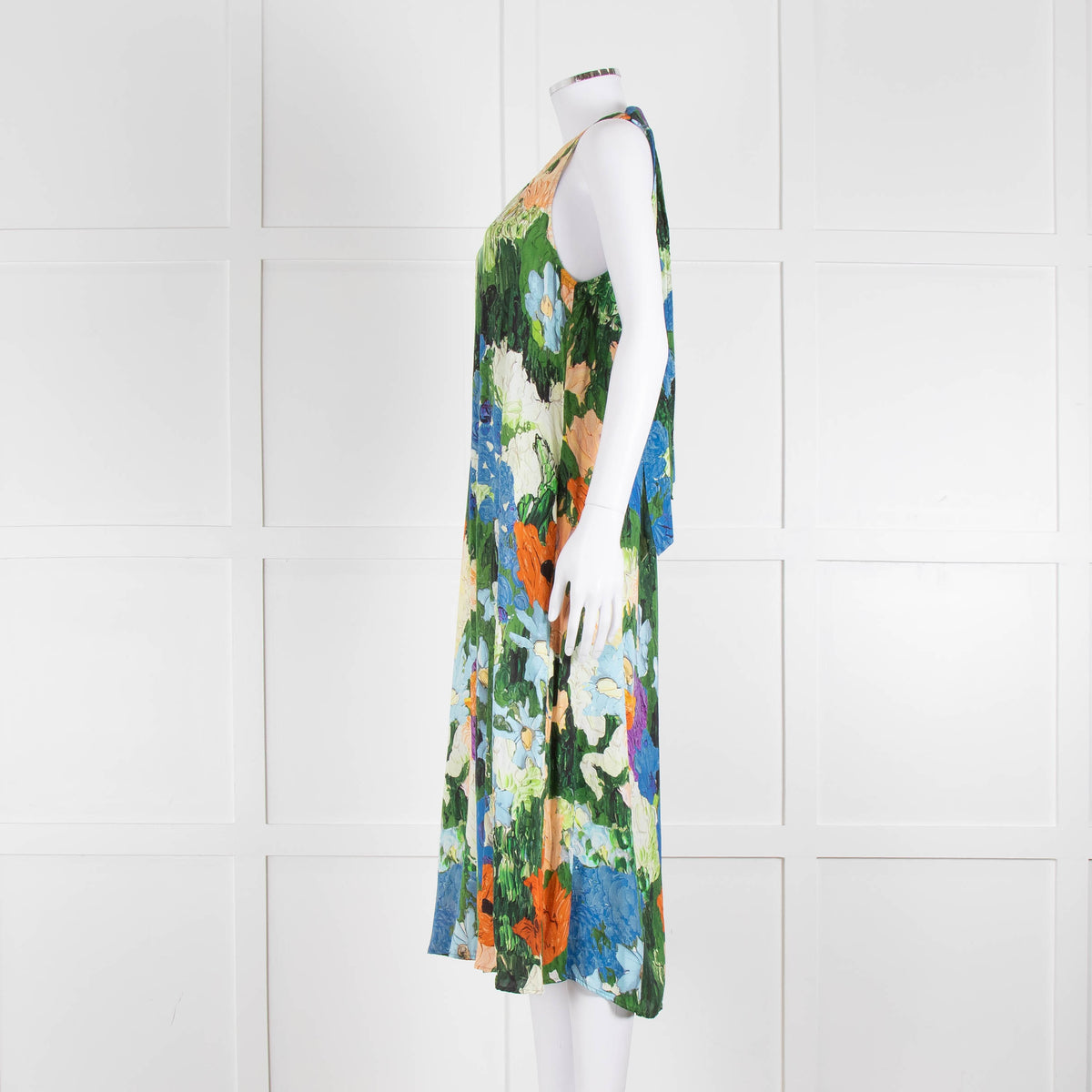 Stine Goya Yellow and Green Floral Sleeveless Dress