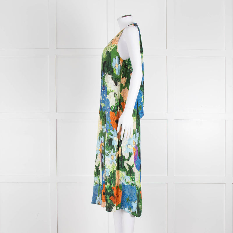 Stine Goya Yellow and Green Floral Sleeveless Dress