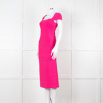 Herve Leger Pink Bandage Dress With Capped Sleeves