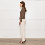 Beatriz Furest Brown Cable Wool Blend Sweater