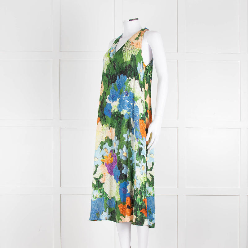 Stine Goya Yellow and Green Floral Sleeveless Dress