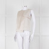 Max Mara Beige Linen Silk Panel Sleeveless Top