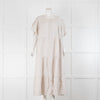 Commonry Beige Linen Short Sleeve Maxi Dress