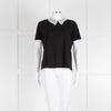 Sandro Black T-Shirt with Cream Lace Collar