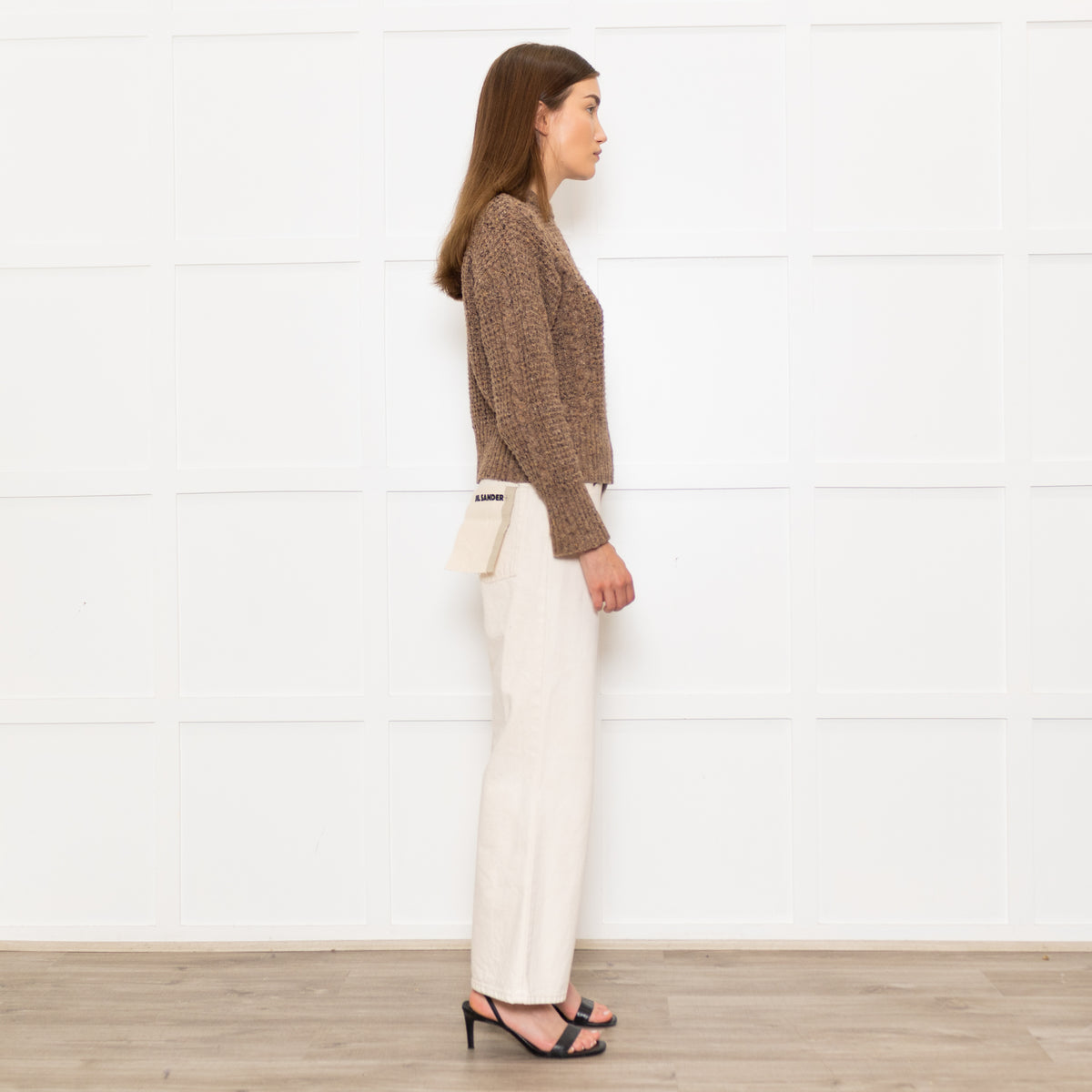 Beatriz Furest Brown Cable Wool Blend Sweater