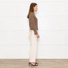 Beatriz Furest Brown Cable Wool Blend Sweater
