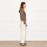 Beatriz Furest Brown Cable Wool Blend Sweater