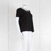 Sandro Black T-Shirt with Cream Lace Collar