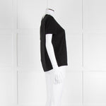 Sandro Black T-Shirt with Cream Lace Collar