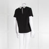 Sandro Black T-Shirt with Cream Lace Collar