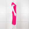 Herve Leger Pink Bandage Dress With Capped Sleeves