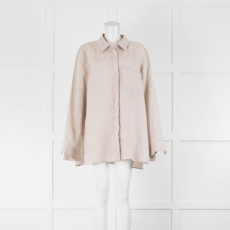 Lafayette 148 Beige Linen Shirt