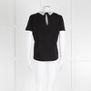Sandro Black T-Shirt with Cream Lace Collar