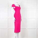 Herve Leger Pink Bandage Dress With Capped Sleeves