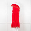 Melissa Odabash Red One Shoulder Maxi Dress