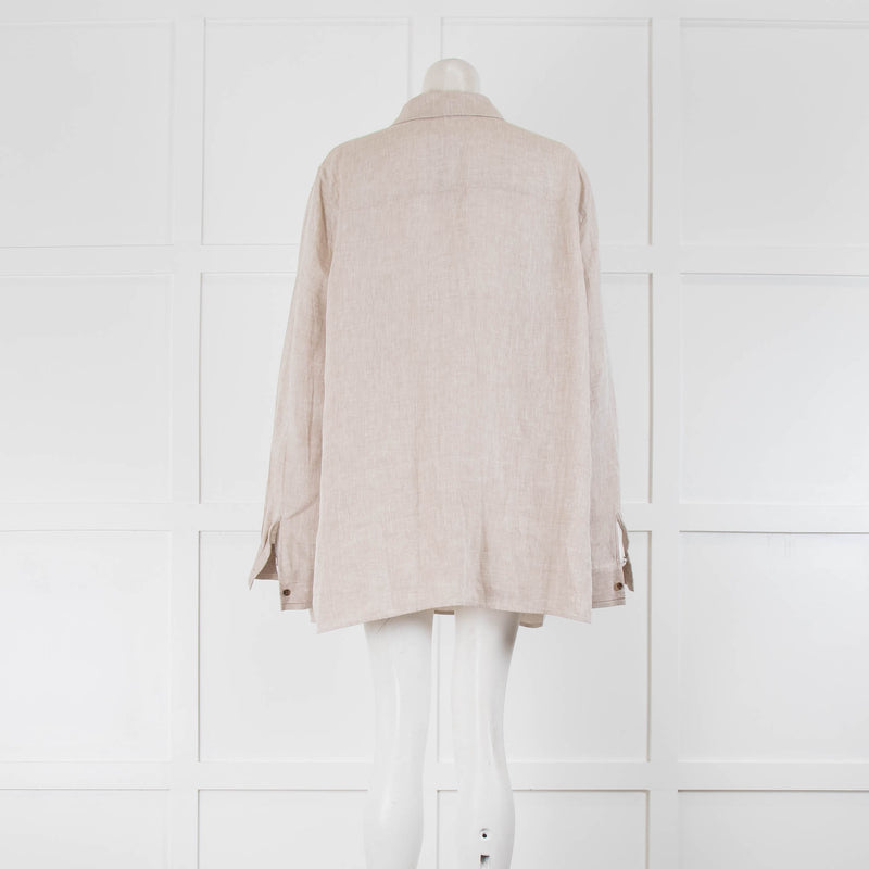 Lafayette 148 Beige Linen Shirt