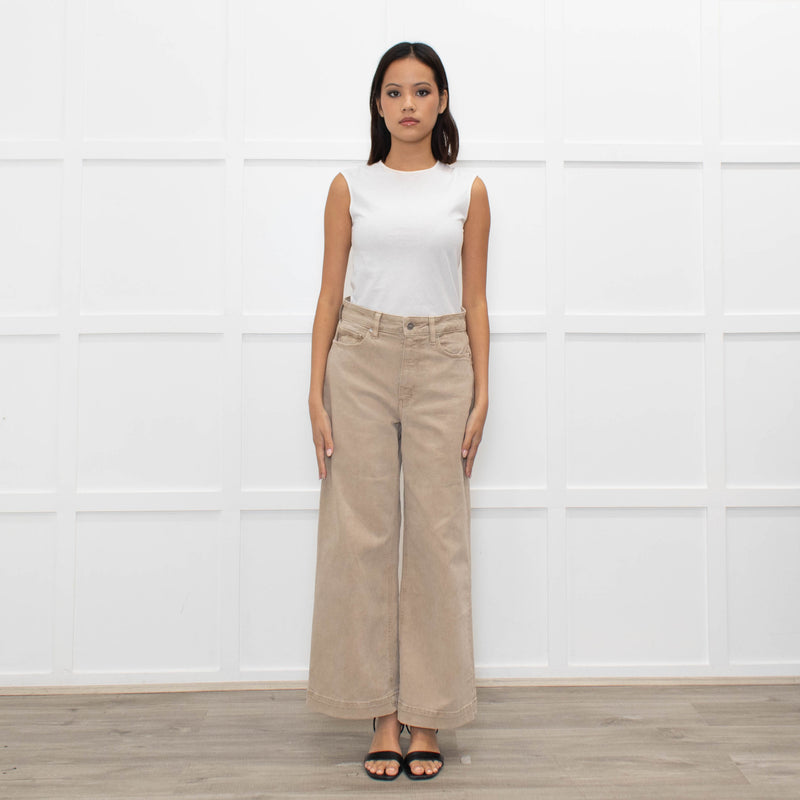 Paige Anessa Beige Flared Trousers