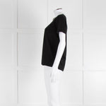 Sandro Black T-Shirt with Cream Lace Collar