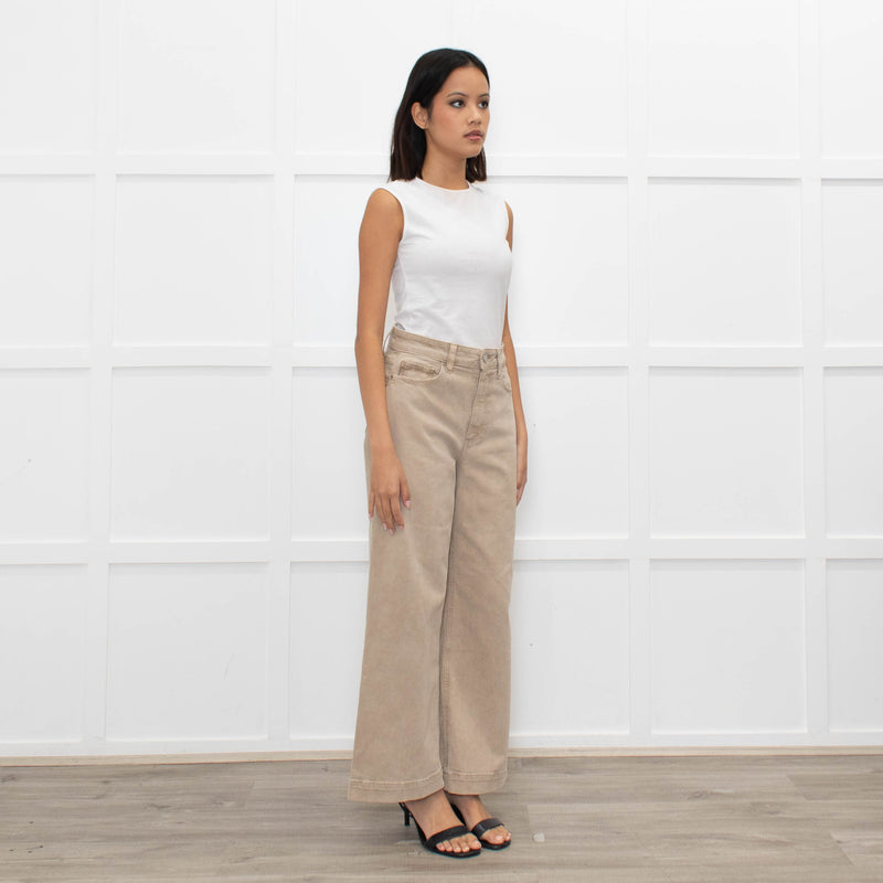 Paige Anessa Beige Flared Trousers