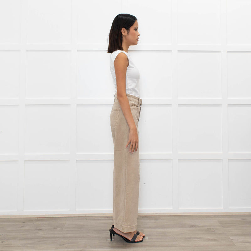 Paige Anessa Beige Flared Trousers