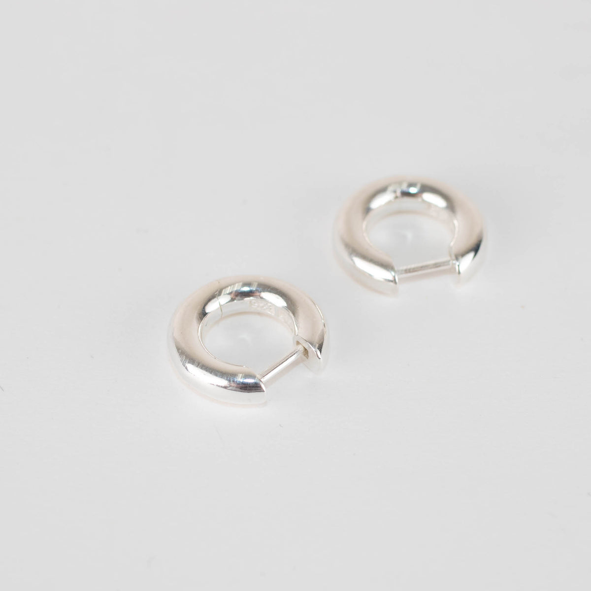 All Blues Almost Polished Sterling Silver Hoop Earrings