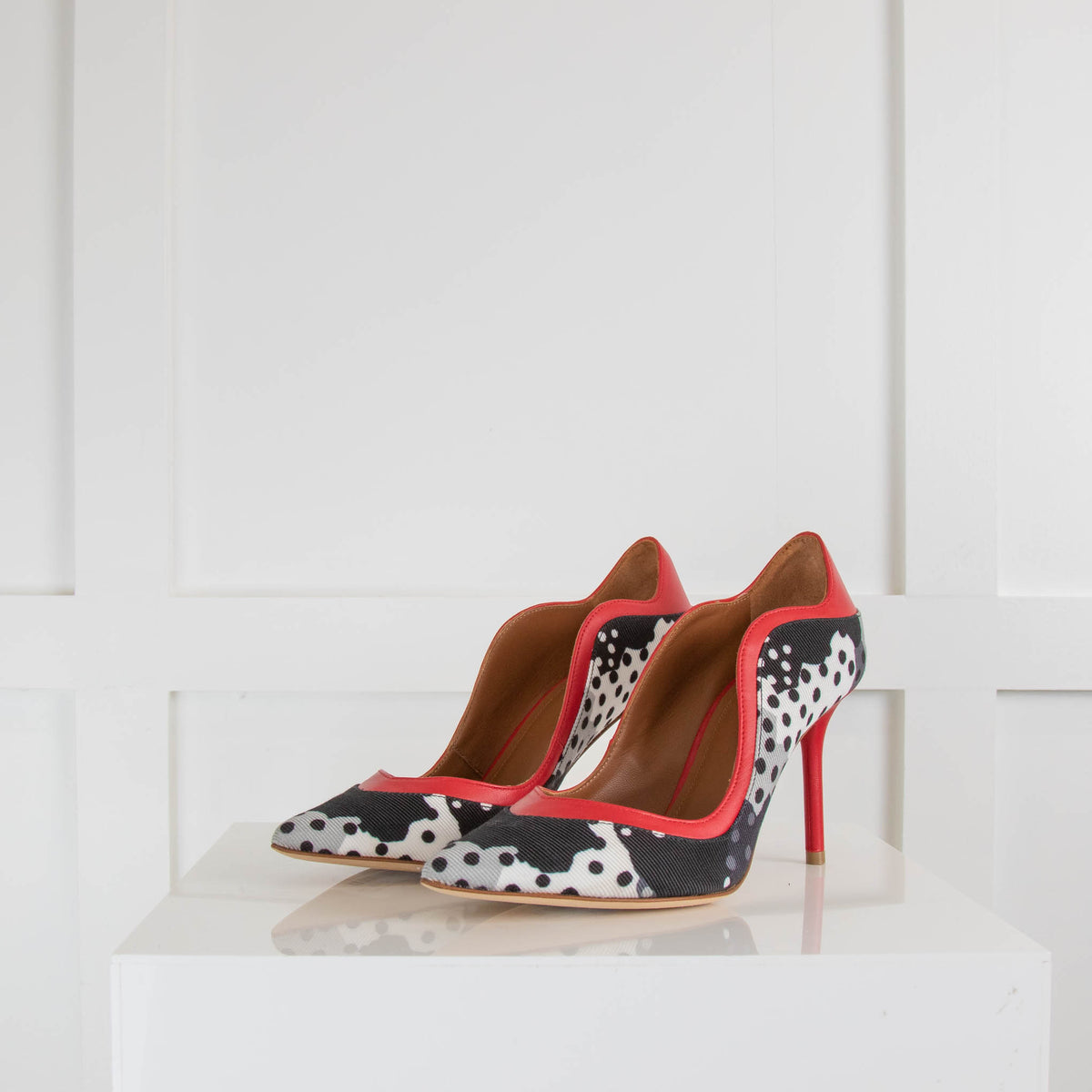 Malone Souliers For Ungaro Red Black Spotty Heels