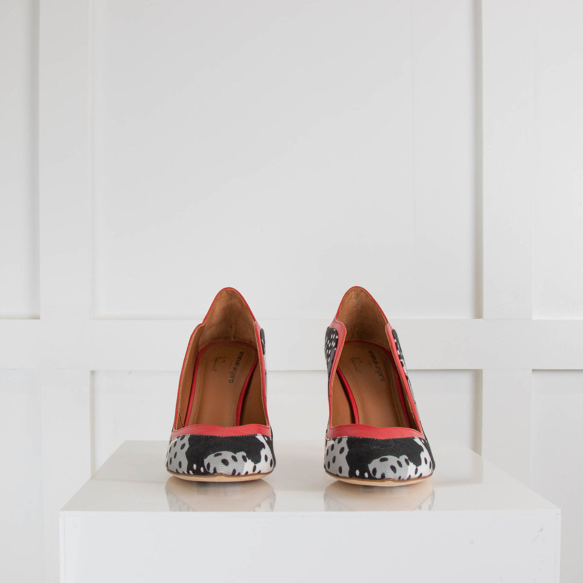 Malone Souliers For Ungaro Red Black Spotty Heels
