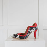 Malone Souliers For Ungaro Red Black Spotty Heels
