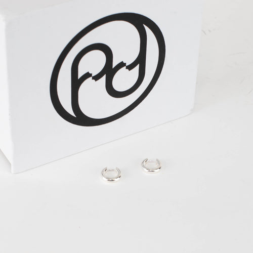 All Blues Almost Polished Sterling Silver Hoop Earrings