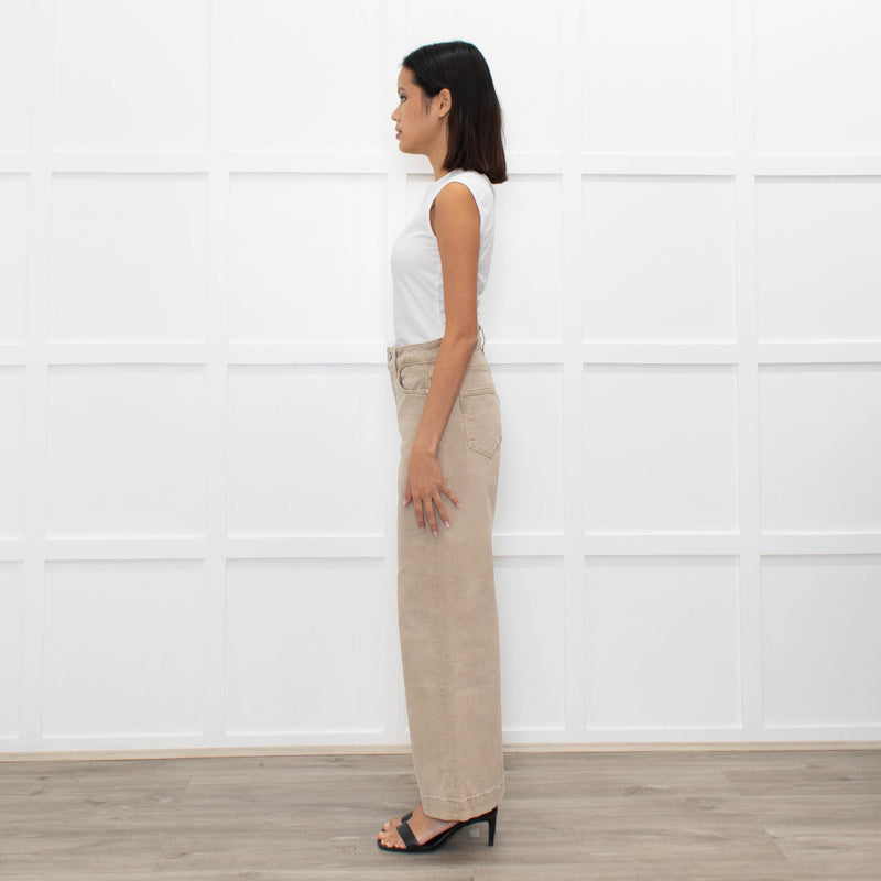 Paige Anessa Beige Flared Trousers