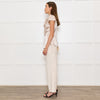 Zac Posen Light Gold Silk Origami Pleated Front Tie Neck Blouse