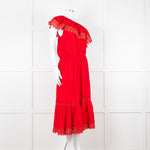 Melissa Odabash Red One Shoulder Maxi Dress