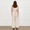 Zac Posen Light Gold Silk Origami Pleated Front Tie Neck Blouse