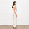 Zac Posen Light Gold Silk Origami Pleated Front Tie Neck Blouse