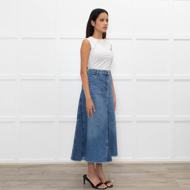 Me + Em Denim Midi Skirt