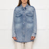 Isabel Marant Etoile Blue Denim Popper Front Oversized Shirt
