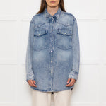 Isabel Marant Etoile Blue Denim Popper Front Oversized Shirt